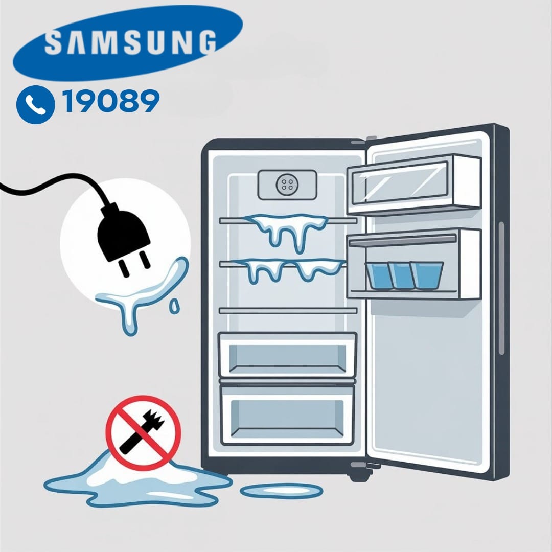 إزالة الثلج المتراكم من ثلاجة سامسونج إزالة الثلج المتراكم من ثلاجة سامسونج