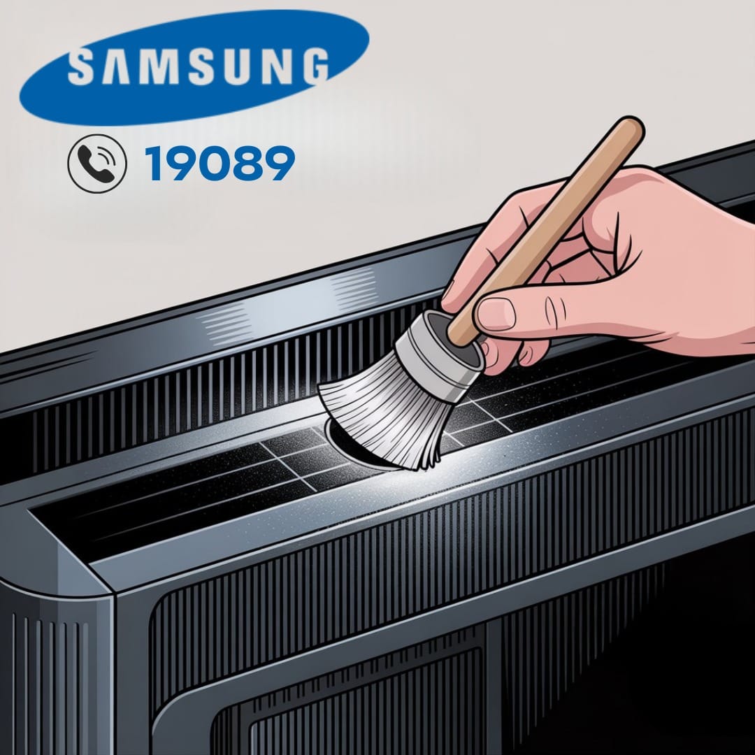 تنظيف الجزء الخلفي الخاص بفتحات التهوية بشاشة سامسونج تنظيف الجزء الخلفي الخاص بفتحات التهوية بشاشة سامسونج