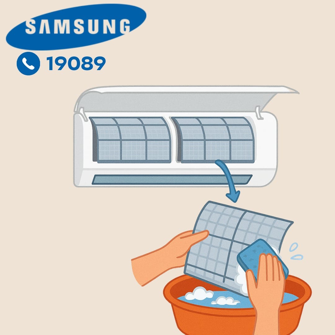تنظيف فلاتر التكييف سامسونج