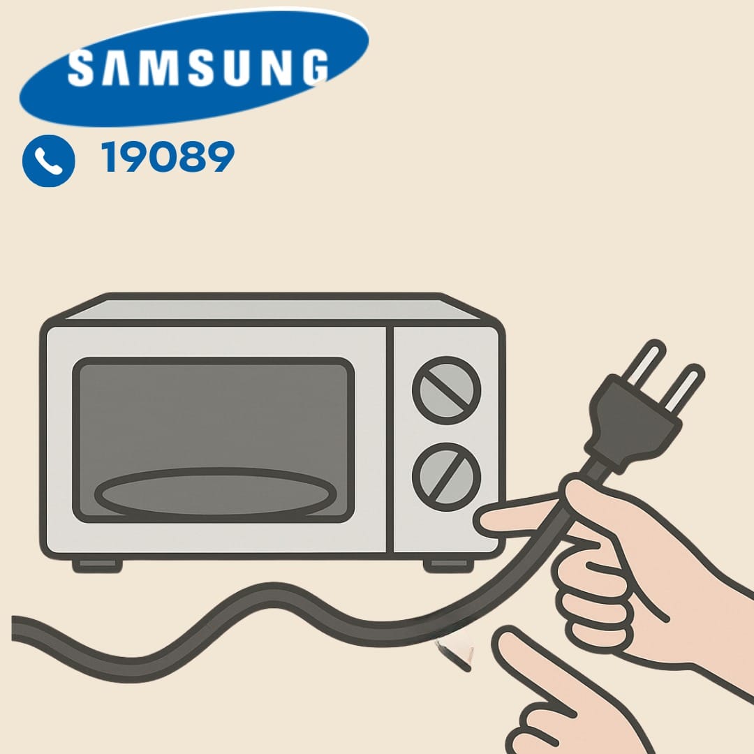 فحص التوصيلات الكهربائية بميكروويف سامسونج