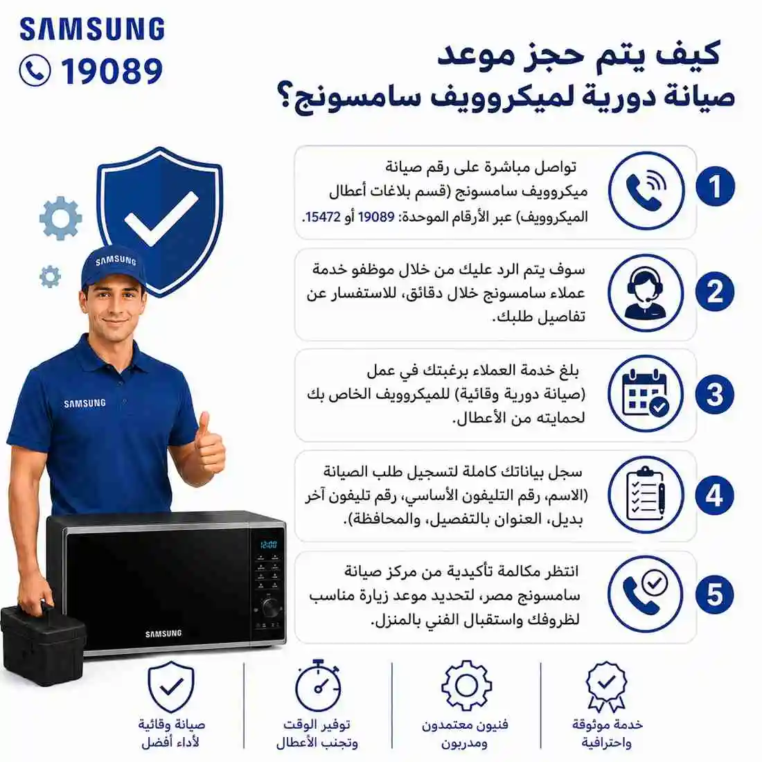 خطوات-حجز-موعد-صيانة-دورية-ميكروويف-سامسونج